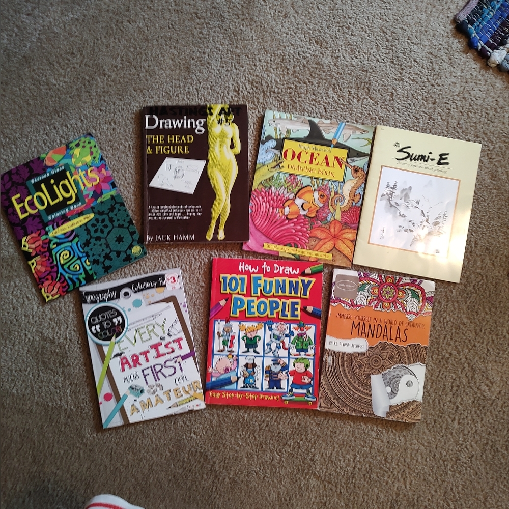 Drawing and Coloring Book Bundle 7 books